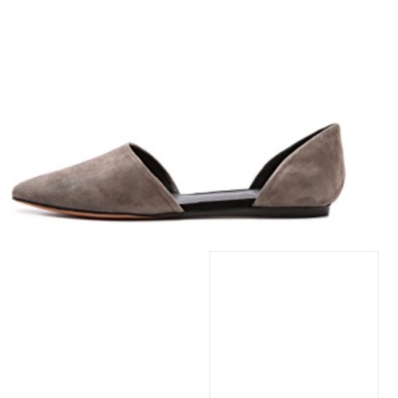 Vince Nina D'Orsay Grey Suede Flats Size 6 - Picture 4 of 8
